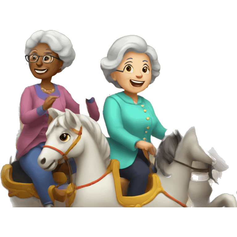 grannies on the carousel emoji