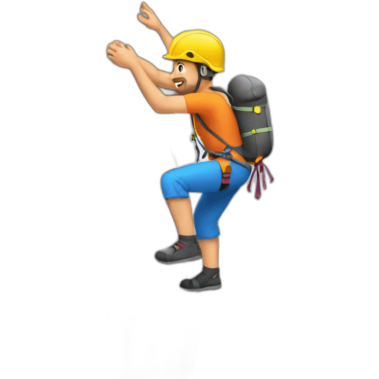 Climber holding on with one hand emoji