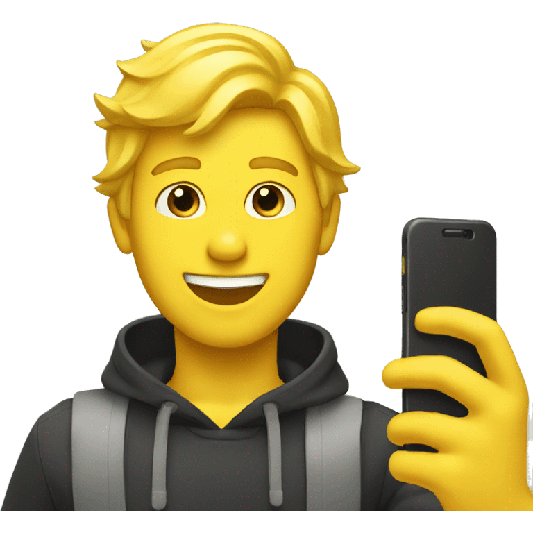 Yellow male taking a selfie  emoji