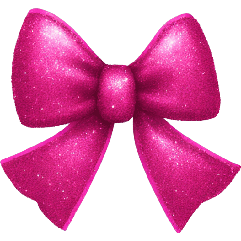 hot pink glitter bow emoji