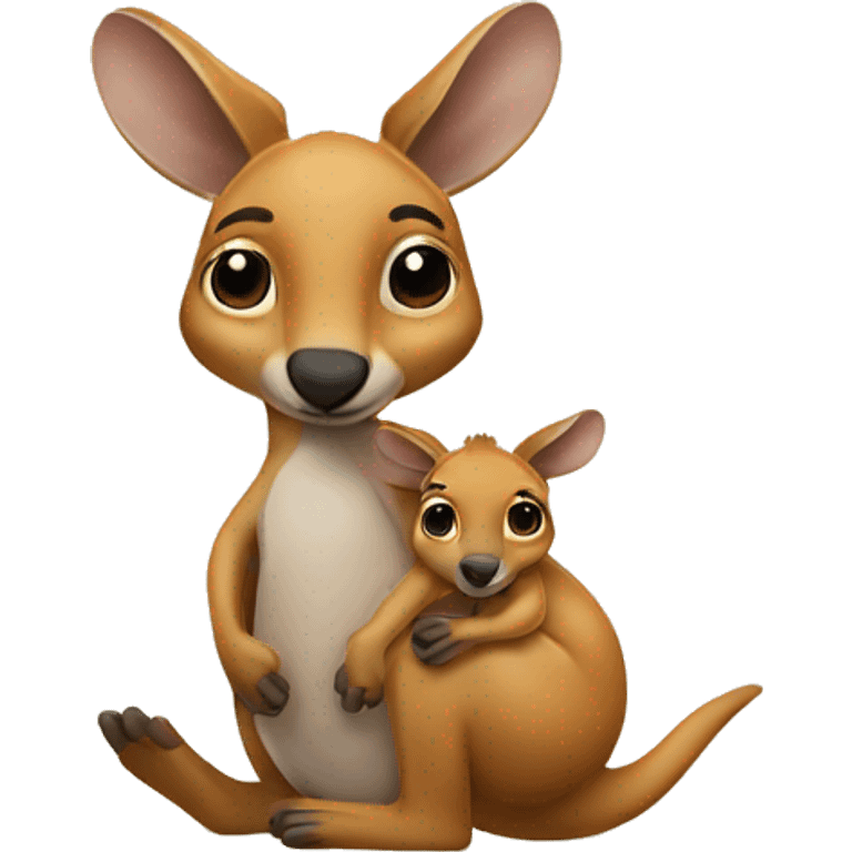 kangaroo with baby in its pouch emoji