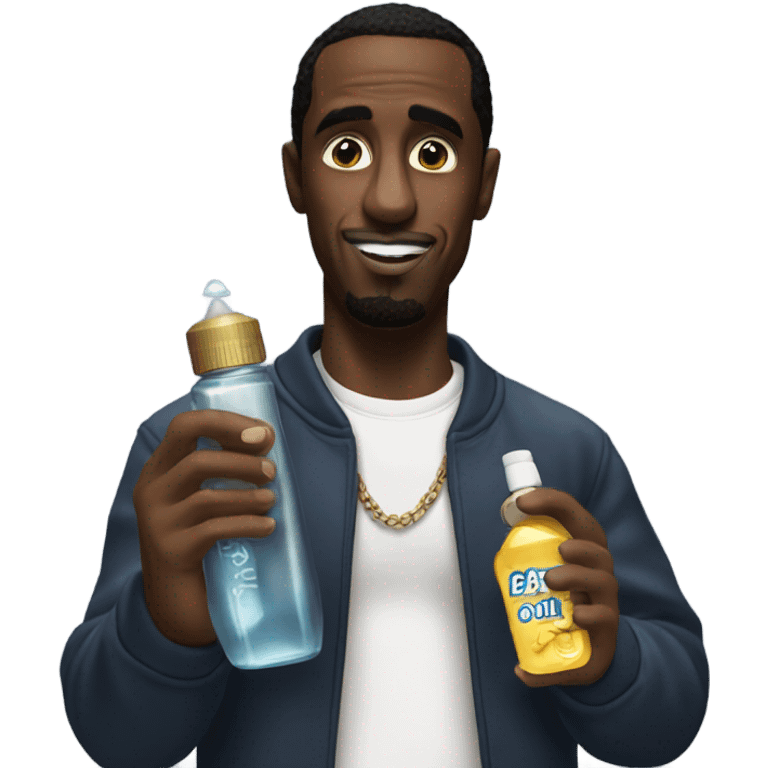 P Diddy holding baby oil emoji