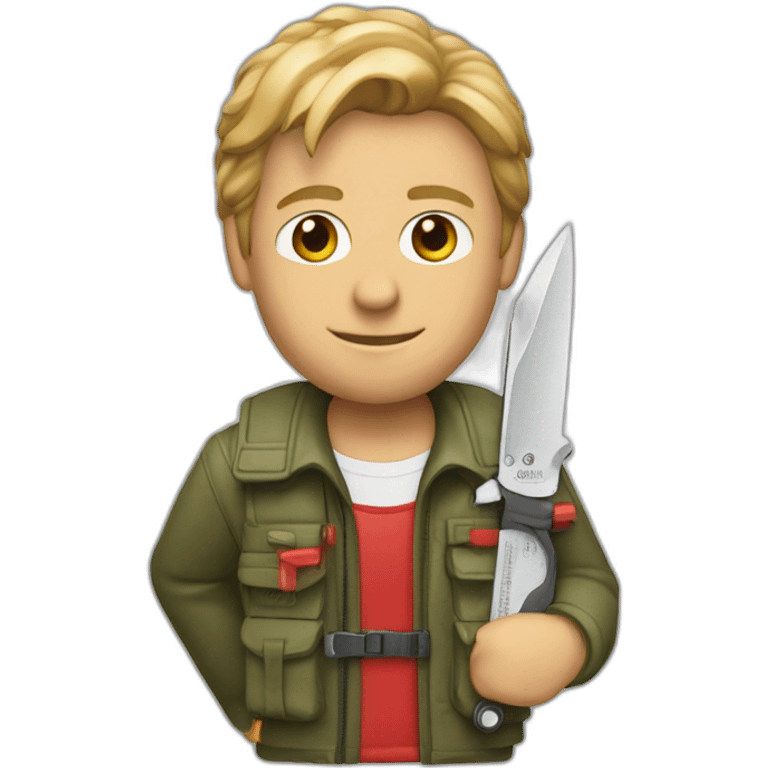 Macgyver with swiss army knife emoji