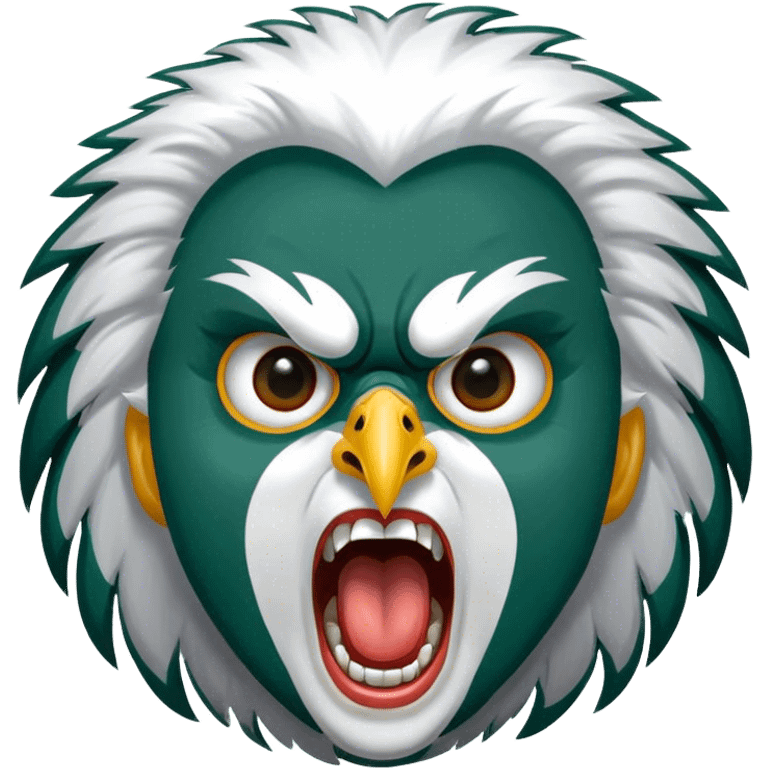 Eagles fan screaming go birds emoji