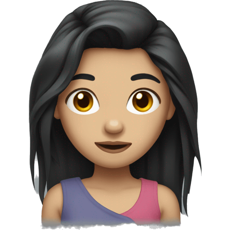 Girl with long black hair and broken foot emoji