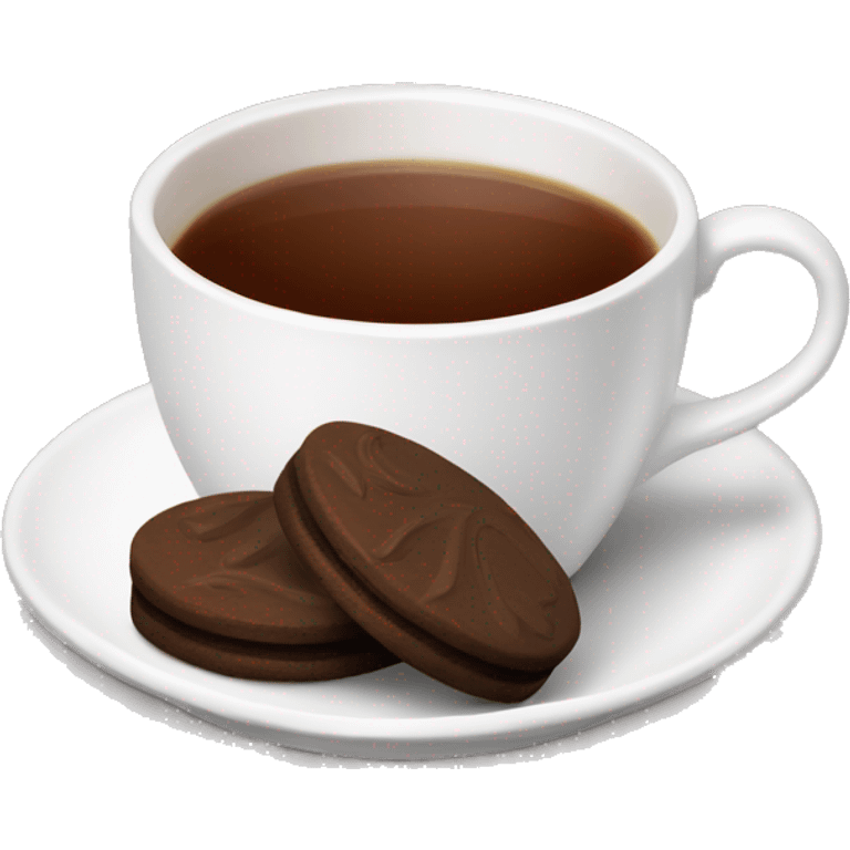 Cup of tea and chocolate biscuits emoji