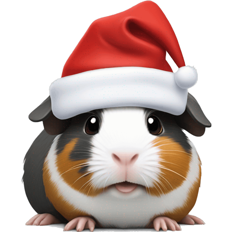 A slate Guinea Pig with Santa hat emoji