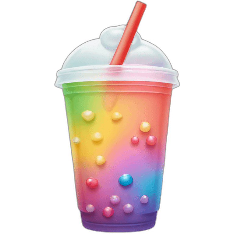 Regenbogen Bubble tea emoji