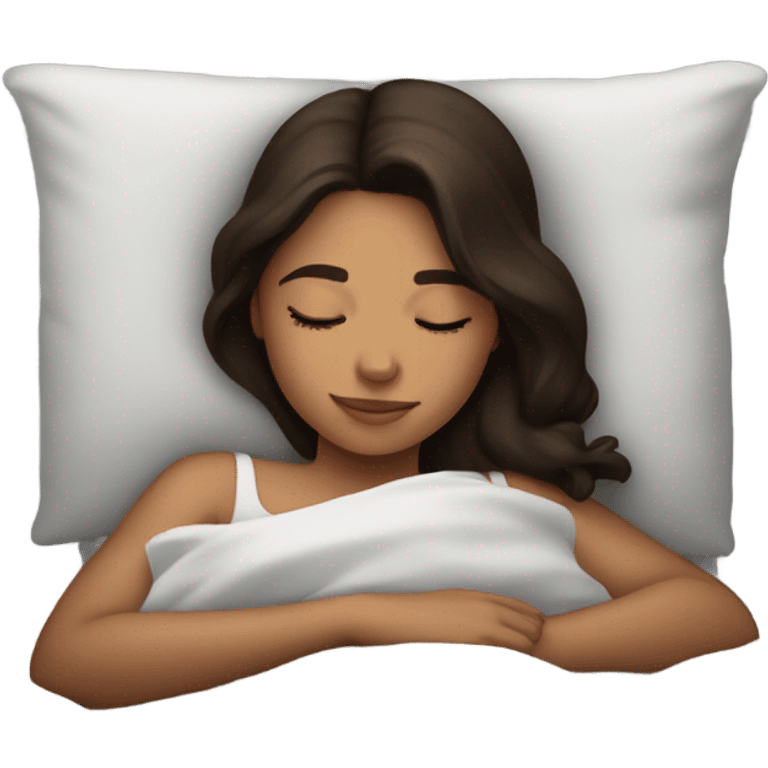 Brunette girl sleeping emoji