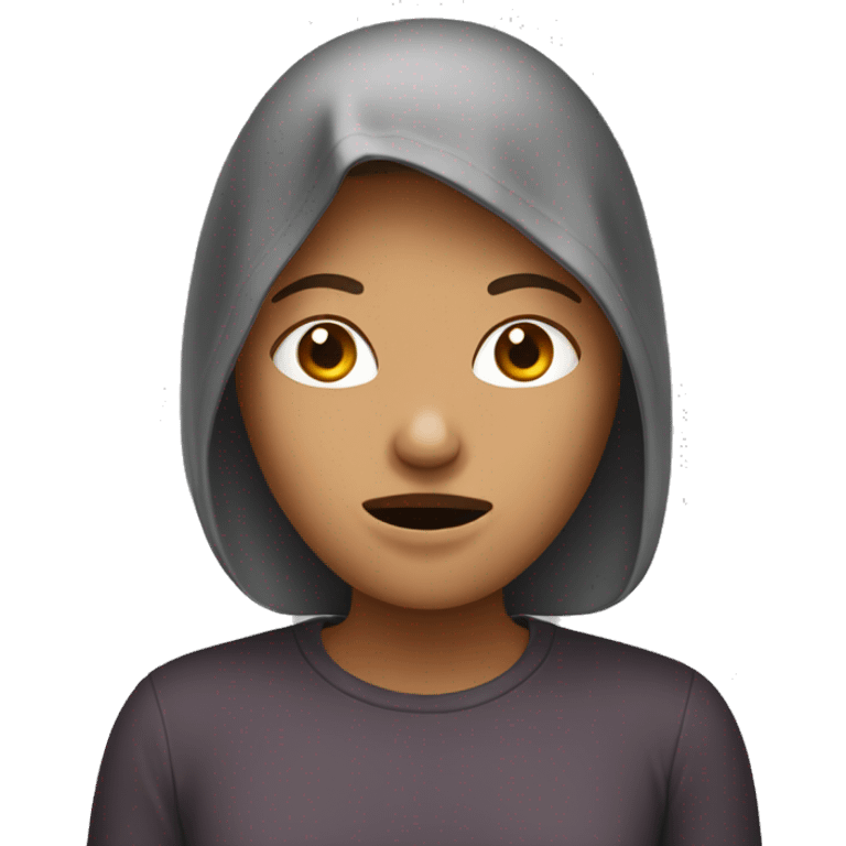 Female with covered mouth and hands emoji