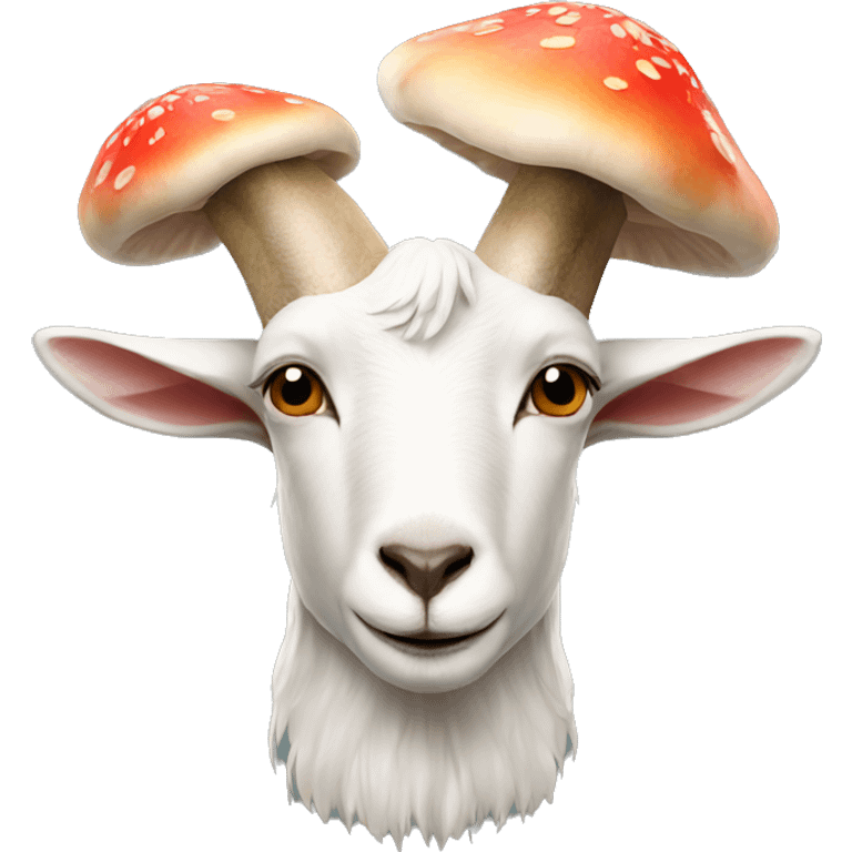 Goat with mushroom on its head emoji