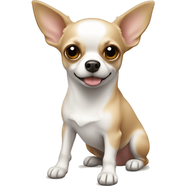 chihuahua branco e bege gordinho emoji