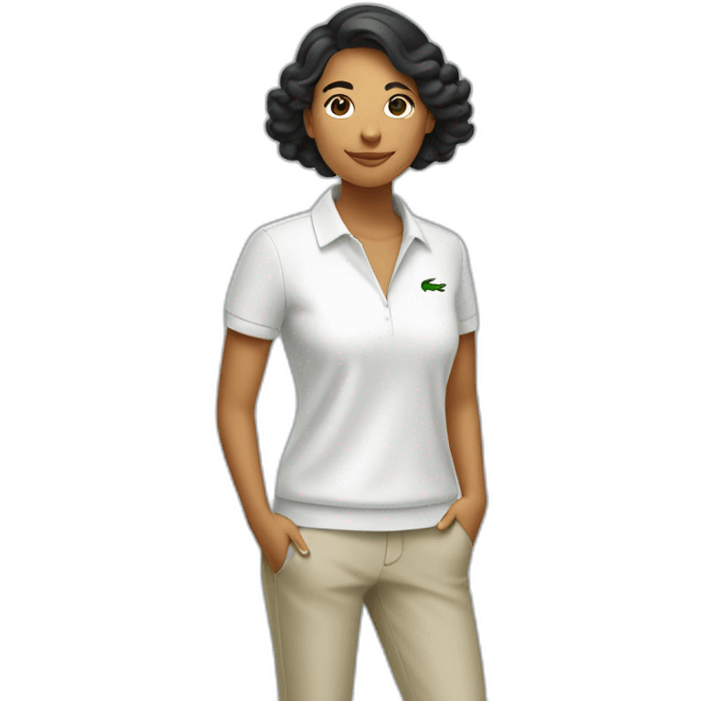 Latin woman using Lacoste  emoji