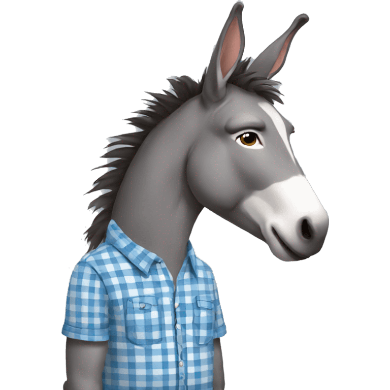 Donkey wearing a check shirt  emoji