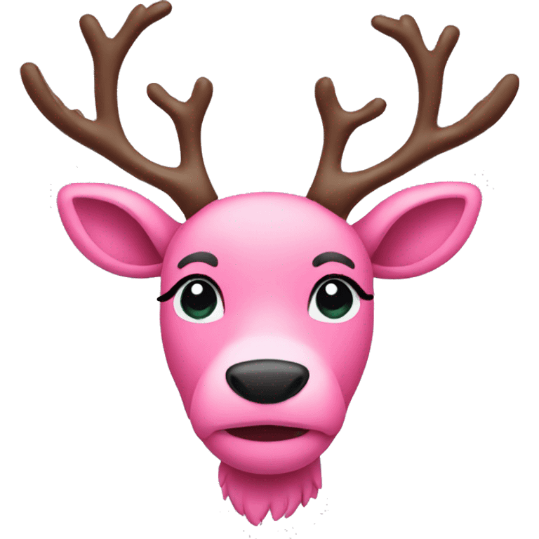 Pink reindeer  emoji