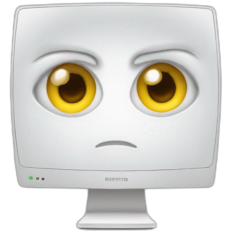 eyes focusing on a computer emoji