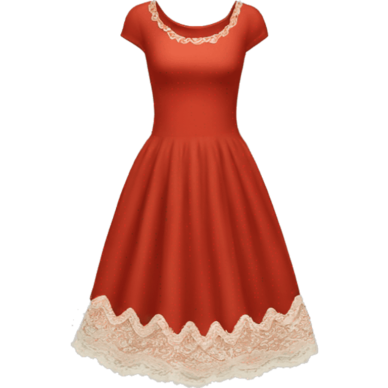 Red dress with lace emoji