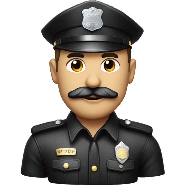  cop in full leather with moustache  emoji