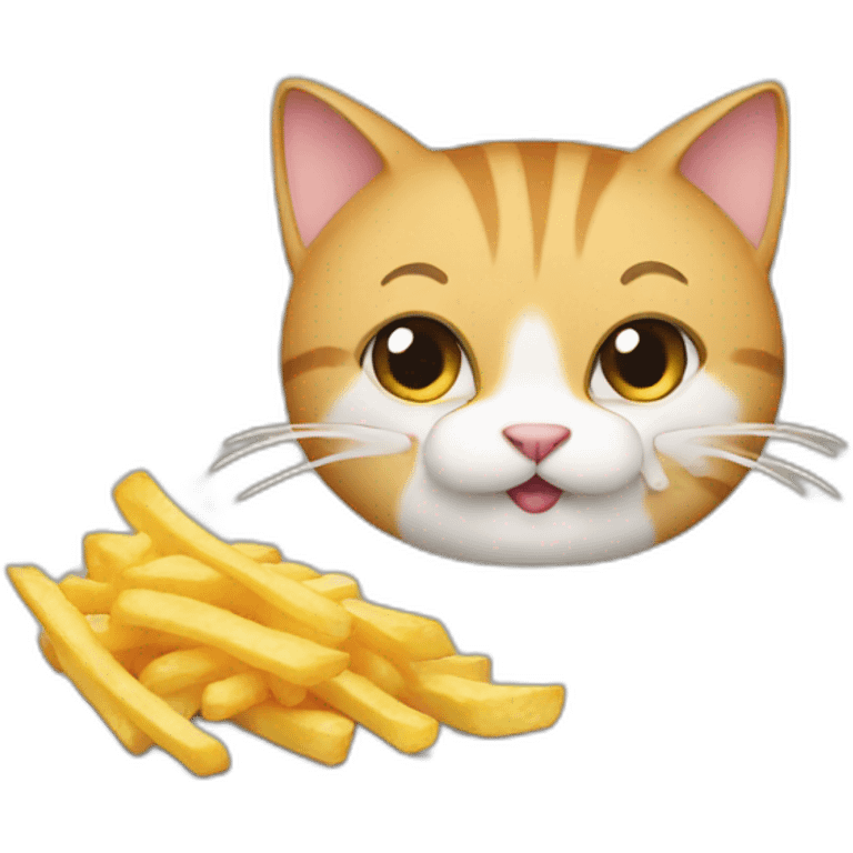 cat eating fries emoji