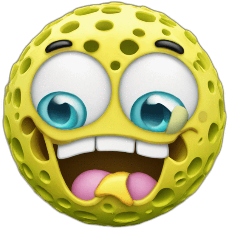 3d sphere with a cartoon SpongeBob skin texture emoji