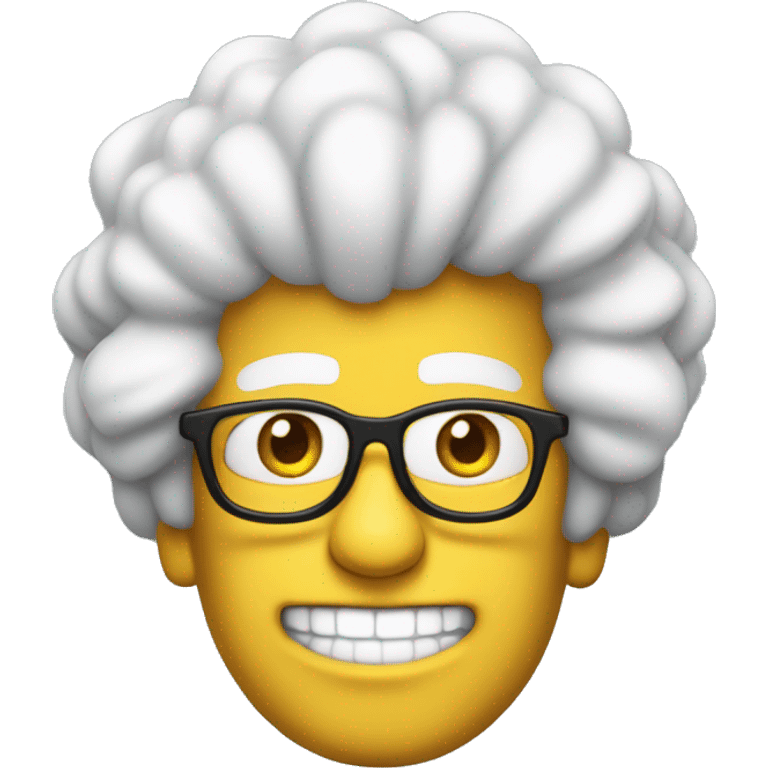 white male nerd with Marge Simpson's hair painted white emoji