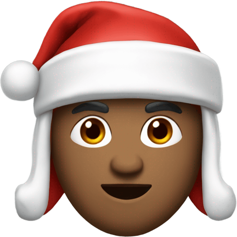 white spartan male wearing red santa hat emoji