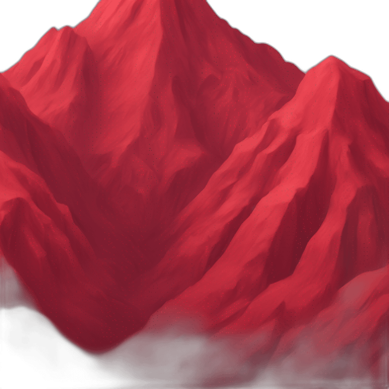 A red mountain emoji