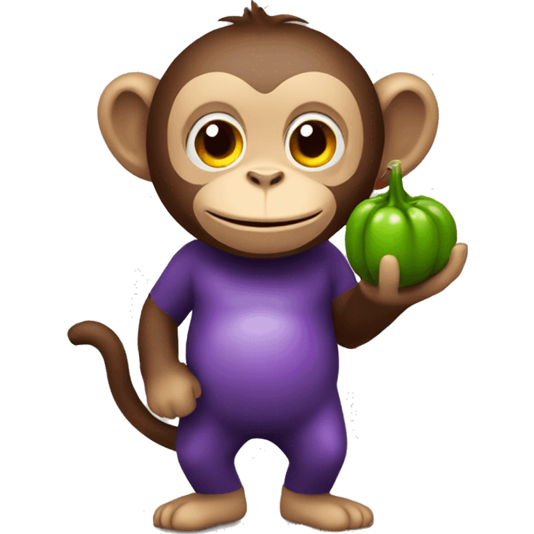 Monkey with a eggplant in his hand  emoji