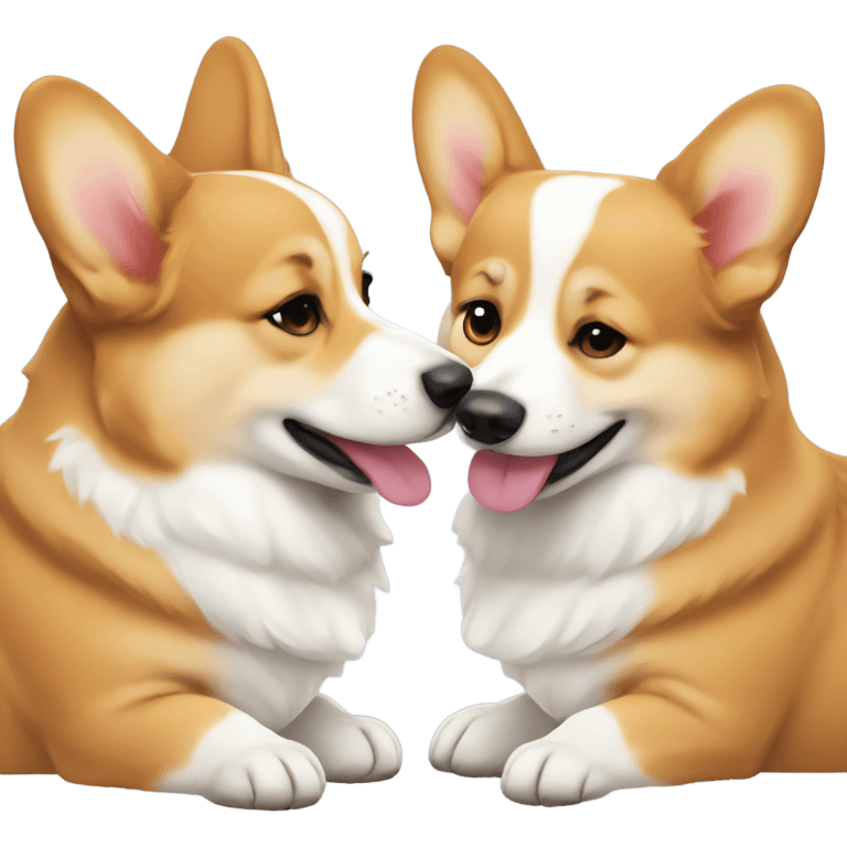 Corgis kissing  emoji