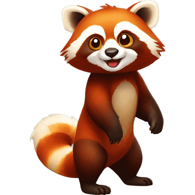 Red Panda with beak full body emoji