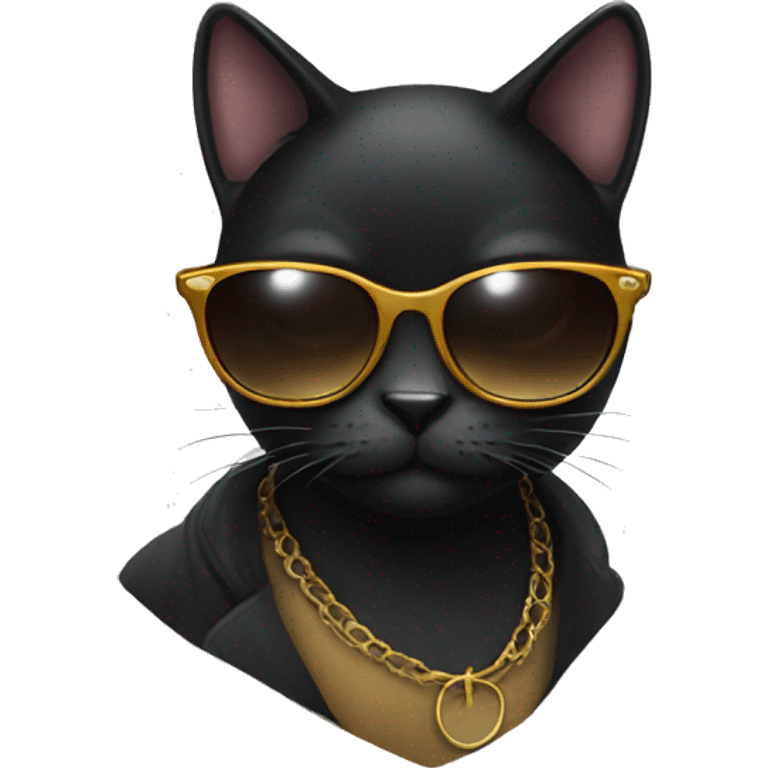 black cat with sunglasses emoji