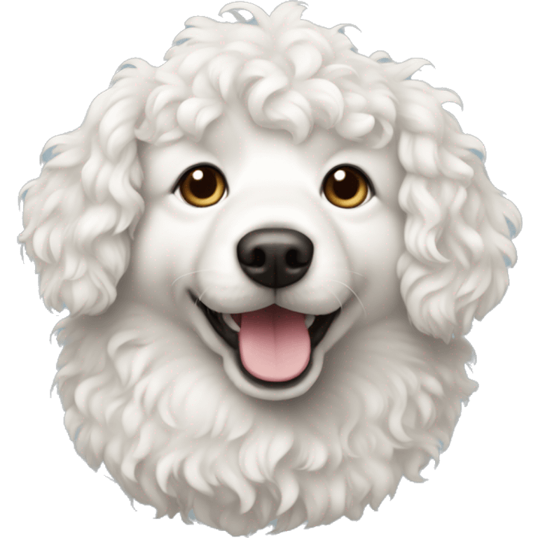 White curly dog emoji