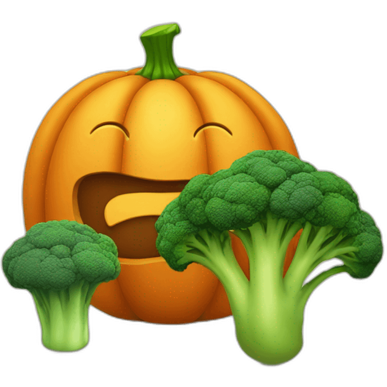 pumpkin and broccoli emoji