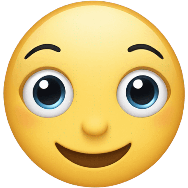 Cute smiling face with big eyes and hearts around emoji