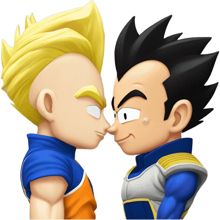 Goku and vegeta kissing emoji