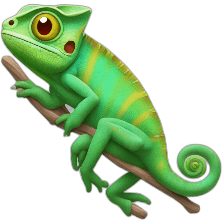 Chameleon with human body and muscles emoji