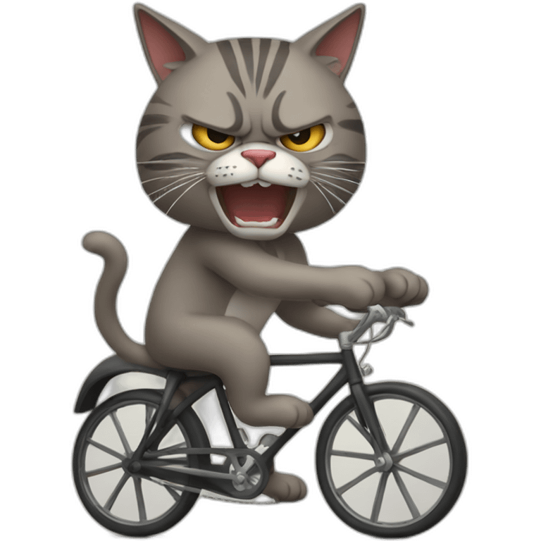 Angry cat on cycle emoji