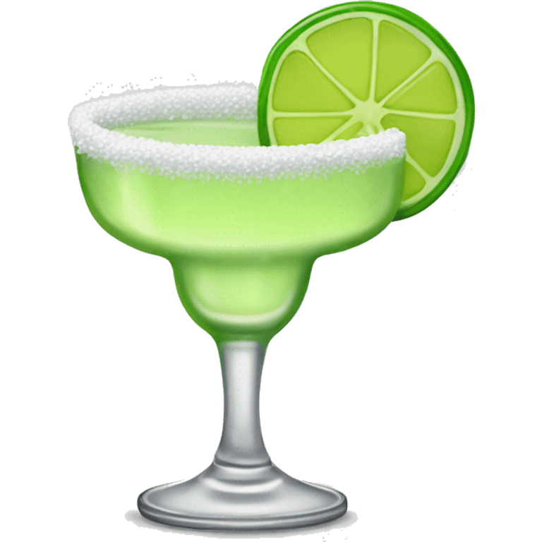 Margarita with salt rim and one lime emoji