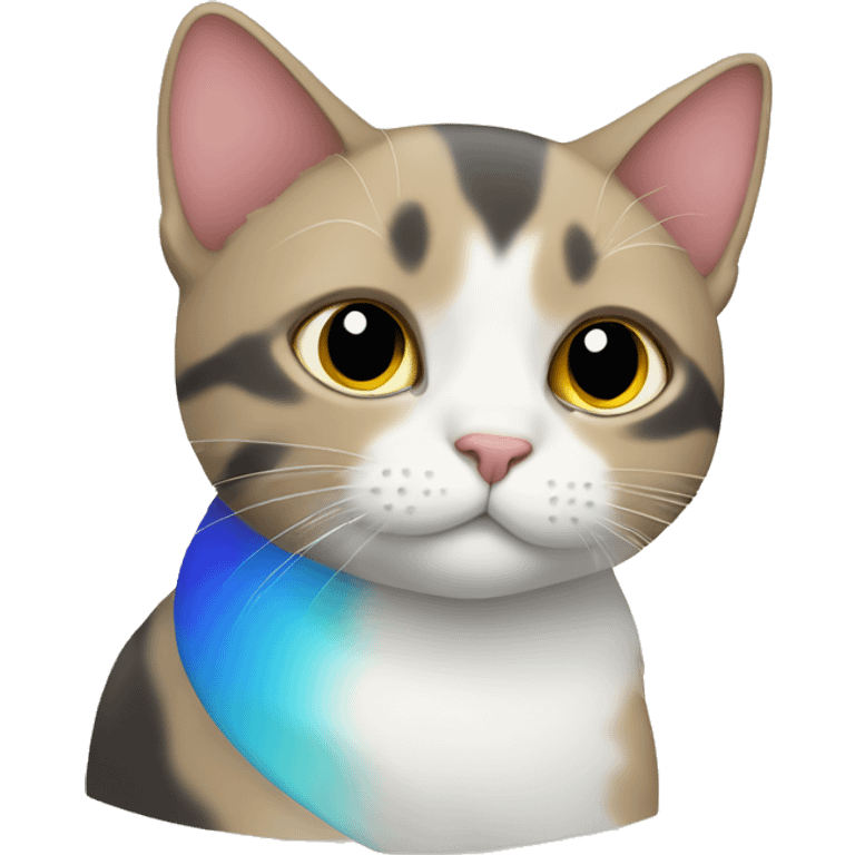 Cat recognizing autism pride emoji