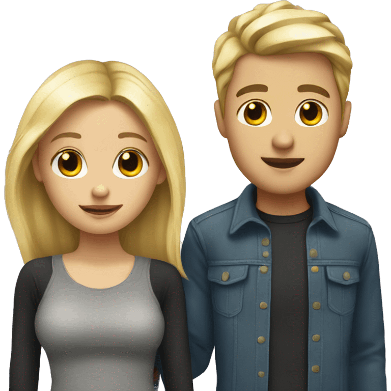 Blonde girl with her boyfriend  emoji