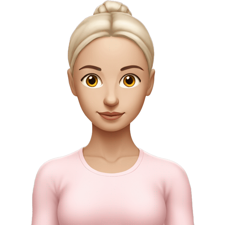 Aesthetic Ukrainian yoga girl in light pink yoga outfit emoji