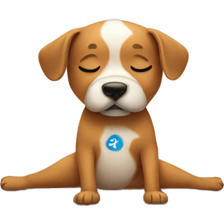 Dog doing yoga emoji