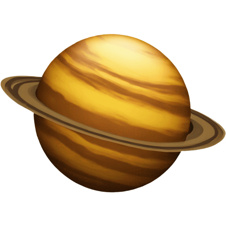 planet yellow and brown with circles emoji