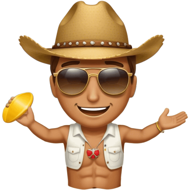 Cowboy at the beach  emoji