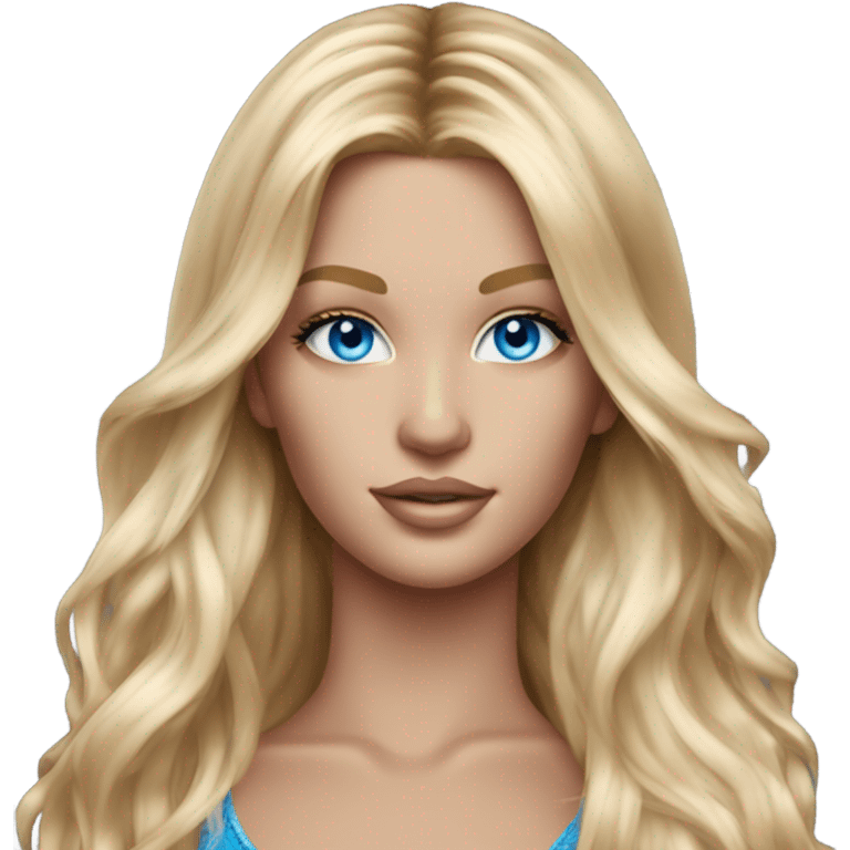 Realistic victoria secret model blonde blue eyes  emoji