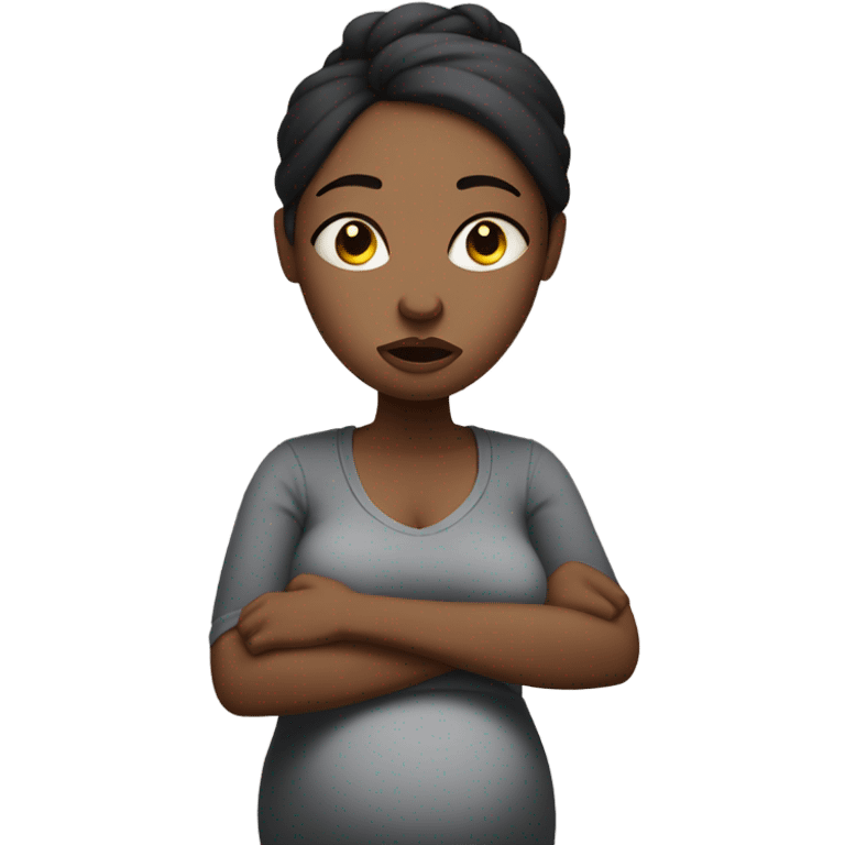 Uncomfortable and angry pregnant woman emoji