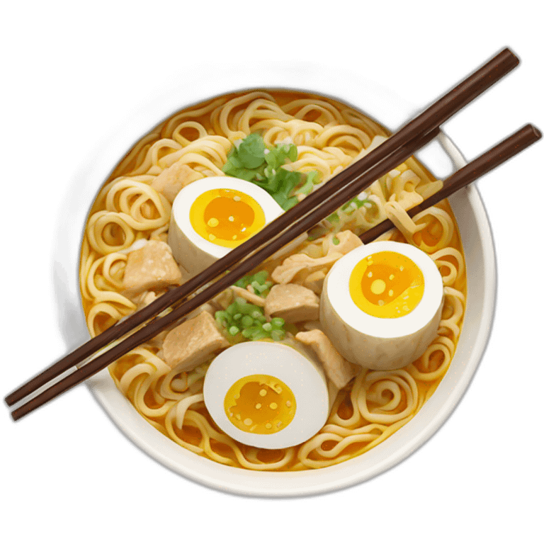 Bowl of ramen with chop sticks emoji