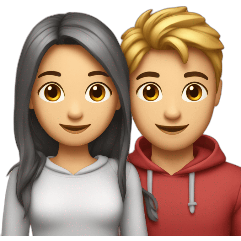 2 amoureux adolescents de la même couleur emoji