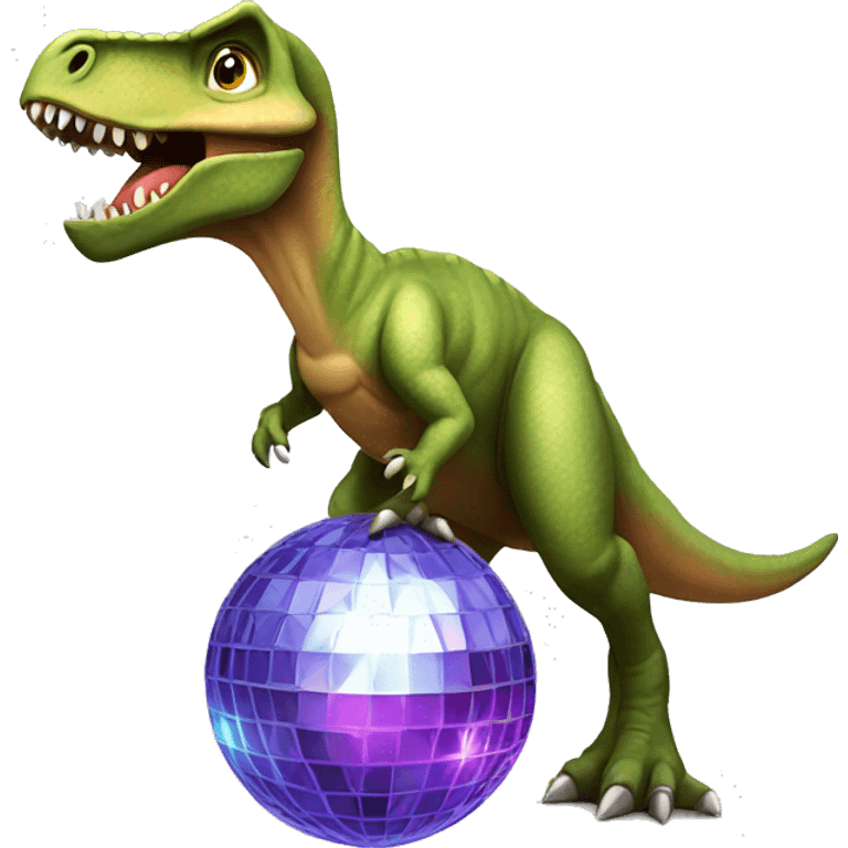 Dinosaur with disco ball  emoji