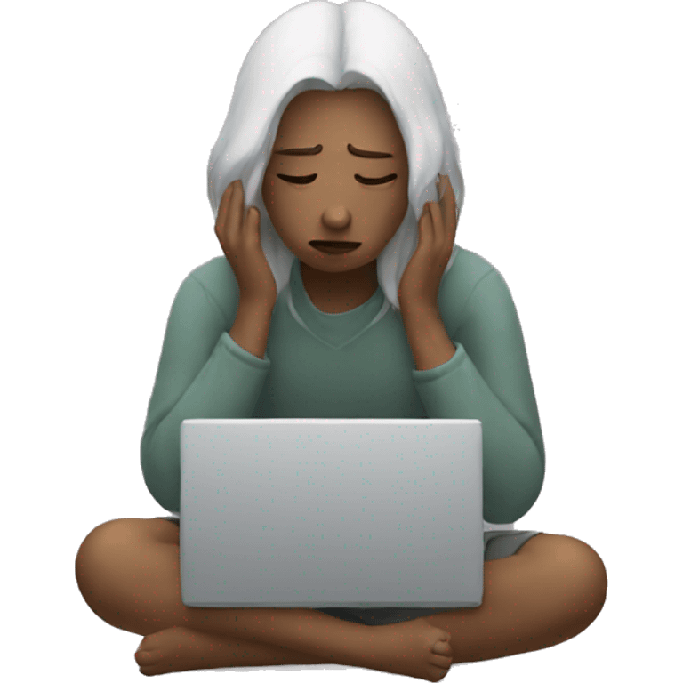 sad person with laptop emoji